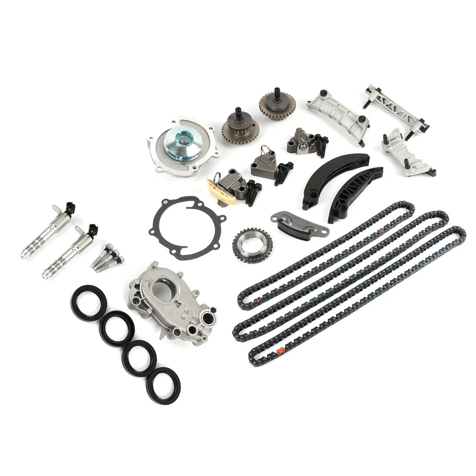 Kit de cadena de distribución bomba de aceite y bomba de agua y solenoide VTC para 07-16 Cadillac Suzuki 3,6 L Foto 2 de 4