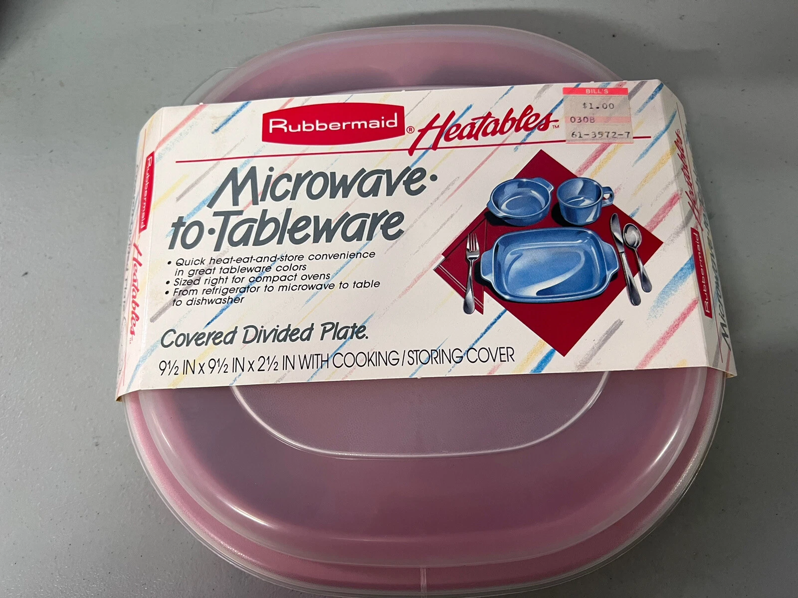 Vintage Rubbermaid Heatables Microwave to Tableware Pink/Mauve 5505-87 NOS 1987