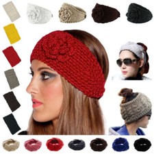 Handmade Crochet Flower Headwrap Knit Headband Winter Ear Warmer Wild Turban /