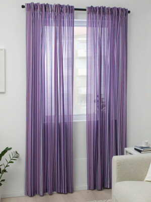 Ikea PRAKTLOCKA 145x300 Gardinenschals lila Streifen NEU OVP 604.363.58 Vorhänge