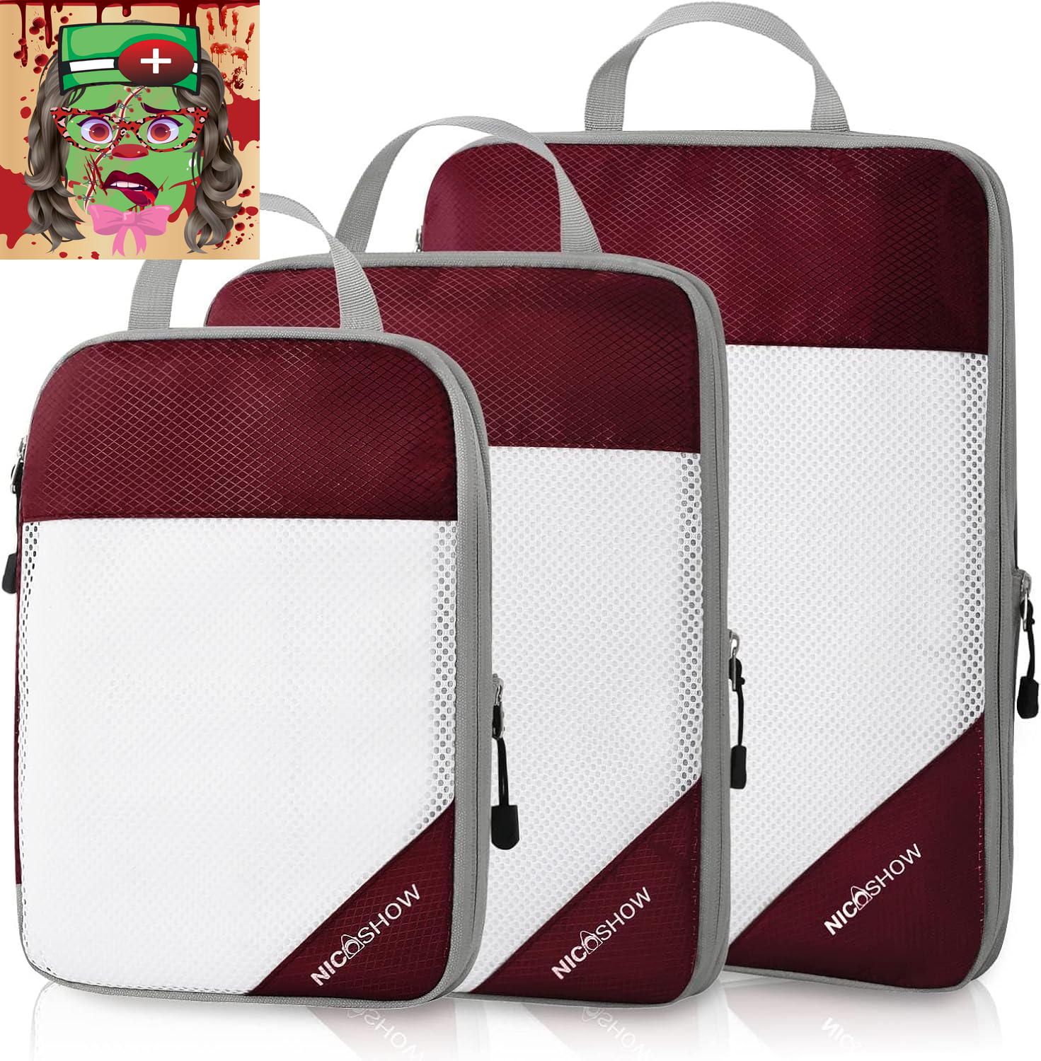 Compression Packing Cubes for Travel, 4Pcs Travel Essentials Packing Cubes-image