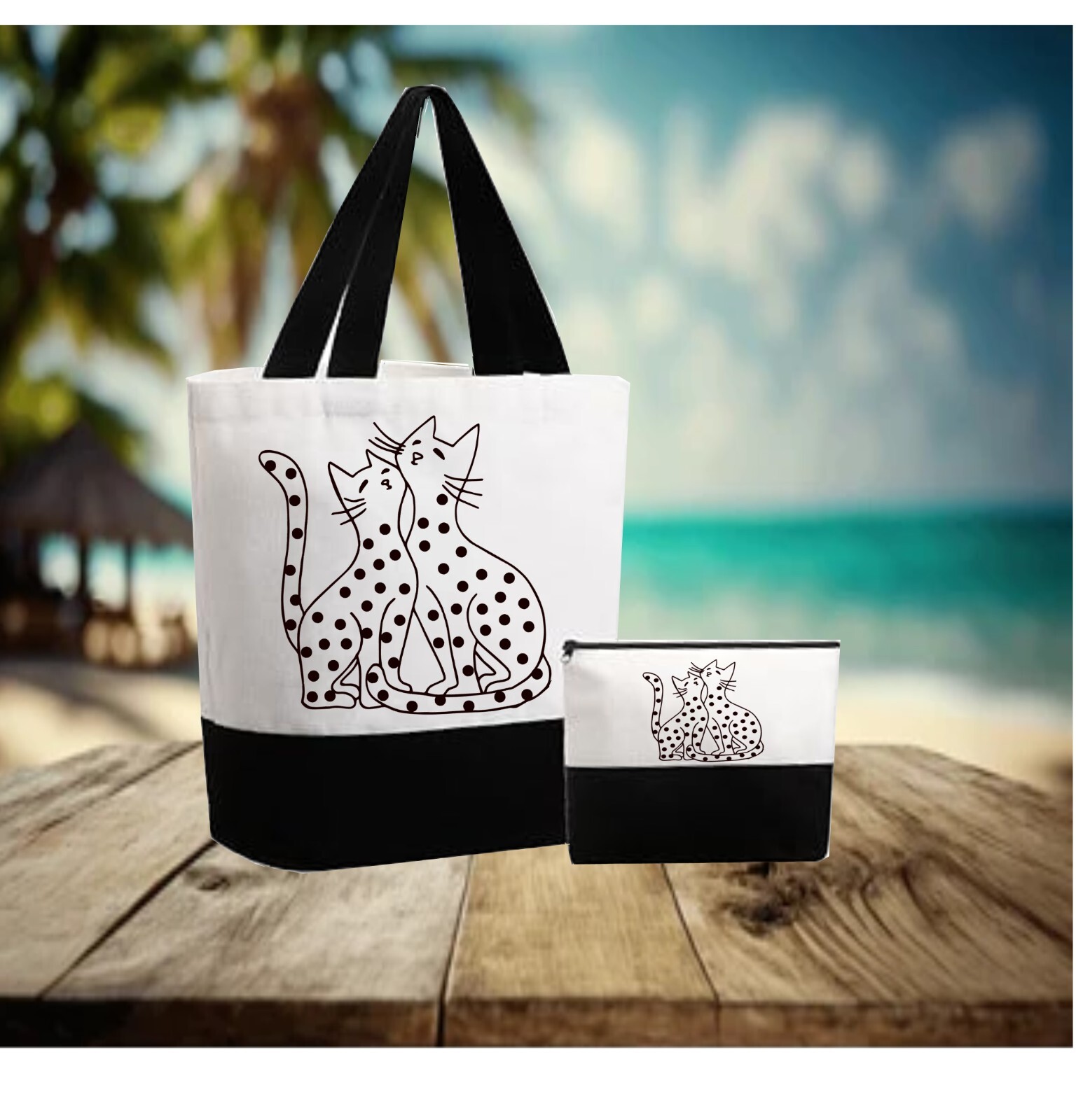 Cat-Themed Free Makeup Tote Bag Gift by St Clair International