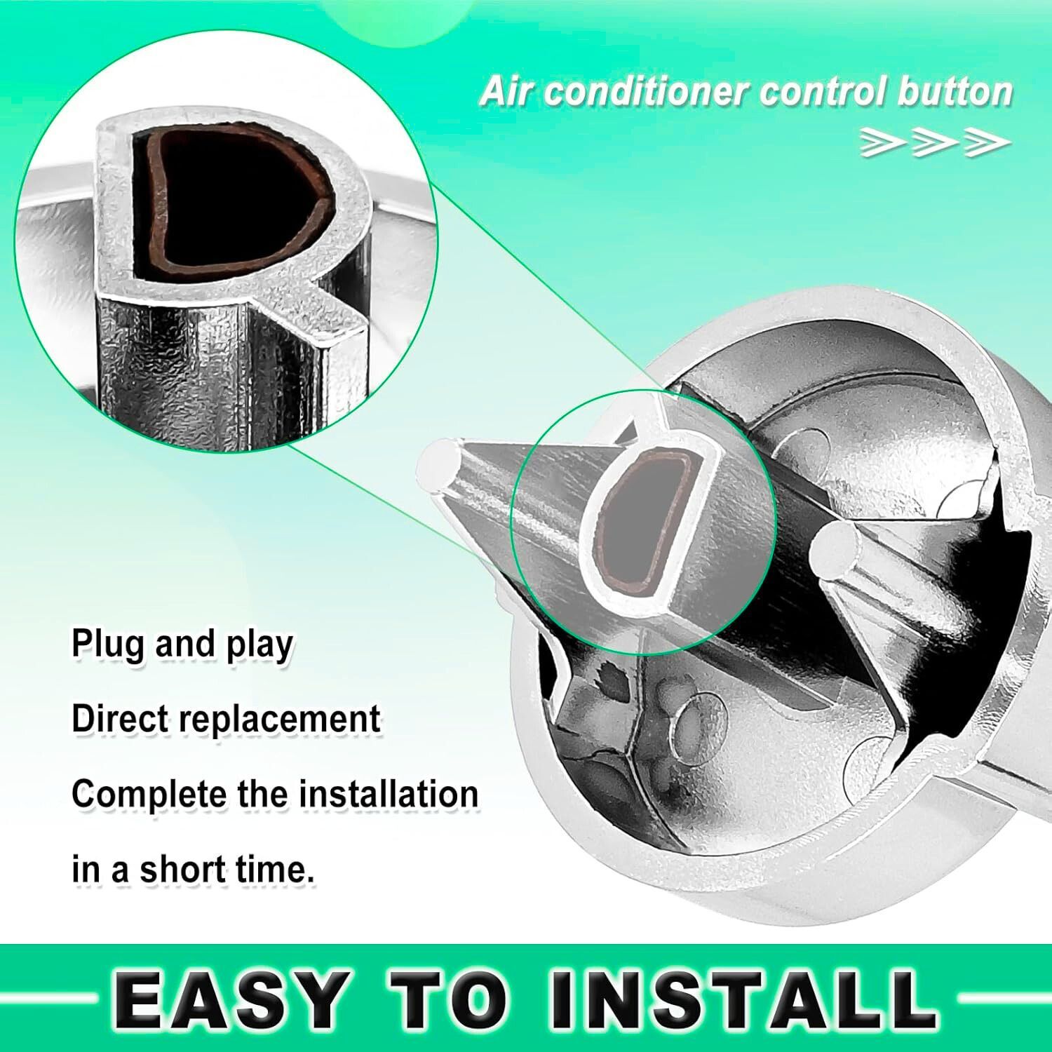 3Pcs AC Heater Blower Fan Control Knob for 121-0001-000 2007-2009 Peterbilt 386