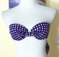 J. CREW GRID DOT UNDERWIRE BIKINI TOP a1571 RSP SWIM SUIT TOP STRAPLESS NWT NEW