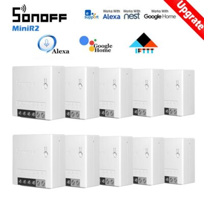 10Pcs SONOFF MINI R2 Smart Switch Remote Control WiFi Switch for Google Alexa