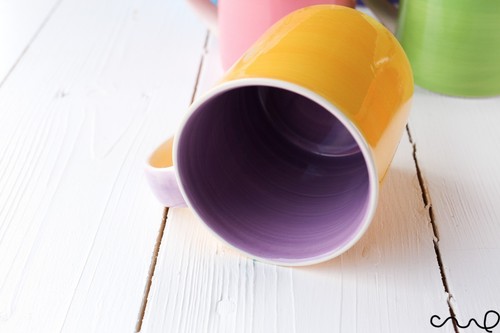 Tazas de cerámica de los días de la semana pintadas a mano colorido conjunto regalo oficina deco té - Imagen 3 de 15