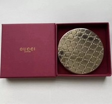 Gucci Collectible Gold Tone Cosmetic Compact Mirror Perfume Parfums with Box