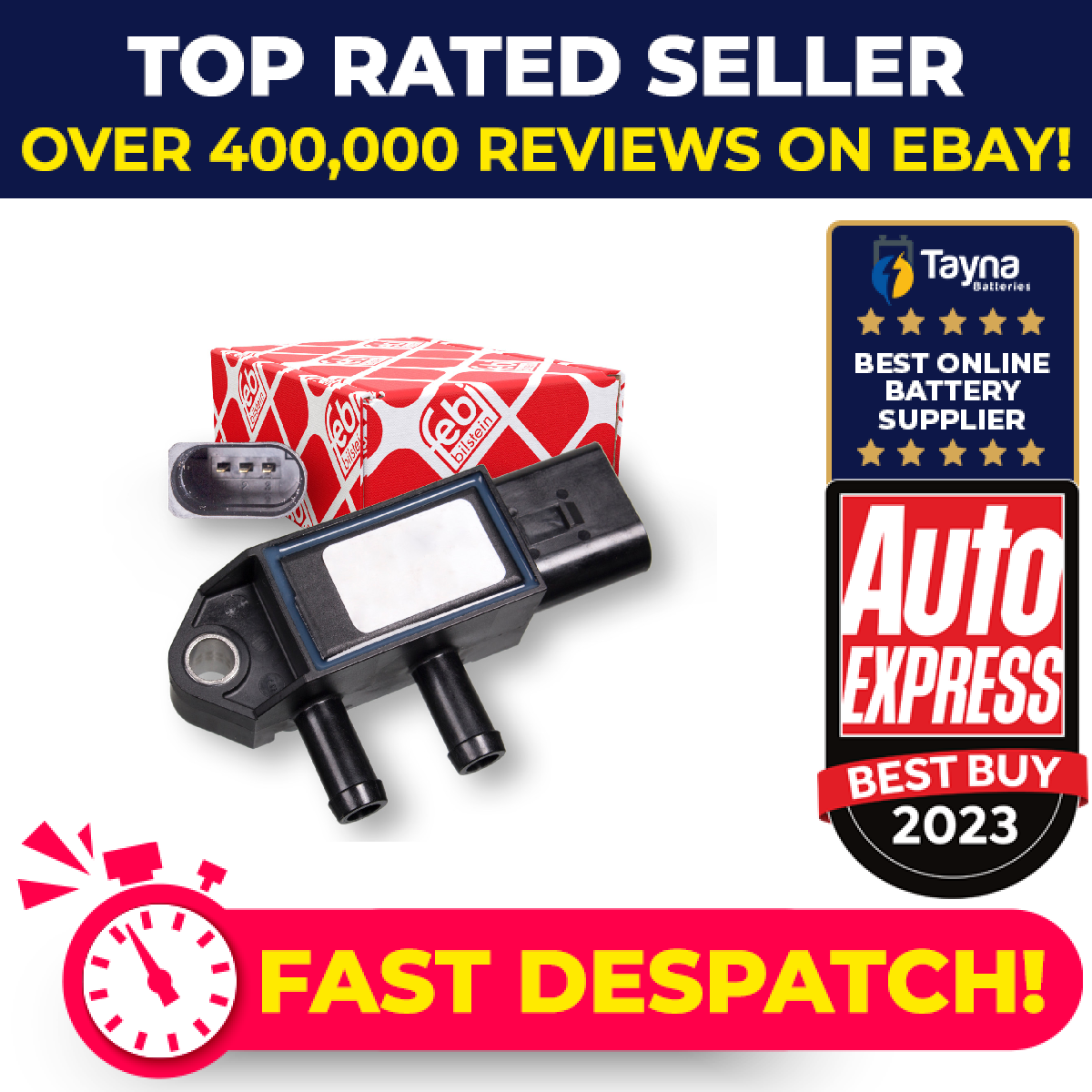 Exhaust Pressure Sensor fits SKODA OCTAVIA Mk3 1.6D 2.0D 12 to 17 03L906051B New