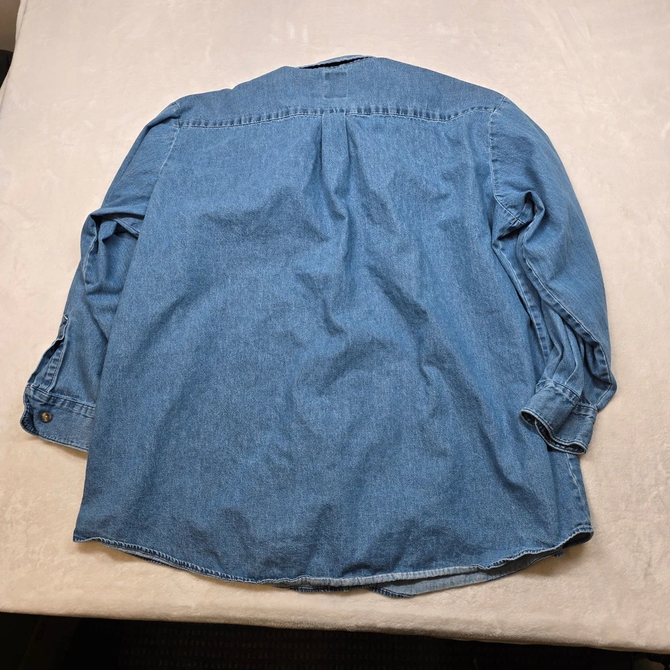 Camisa Dickies Azul Denim Para Hombres 3XL Manga Larga Abotonada Informal FUNCIONA Foto 3 de 4