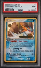 2005 POKEMON EX EMERALD #11 SWAMPERT-REVERSE FOIL PSA 9