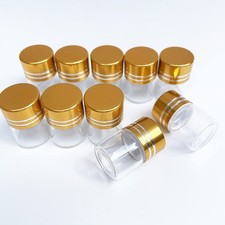10pcs 1ml Clear Glass Vials with Caps Mini Tiny Bottles for Storage