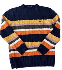 Harmont  Blaine Wool Cashmere Striped Sweater Men  s Size L Crewneck EUC