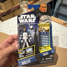 CLONE COMMANDER WOLFFE CW48 STAR WARS THE CLONE WARS HASBRO 2011 NEW CLEAR BUBBL