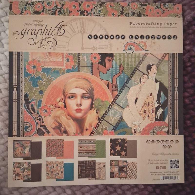 Graphic 45 VINTAGE HOLLYWOOD Collection  12x12 Paper Pad New  Retired 2017
