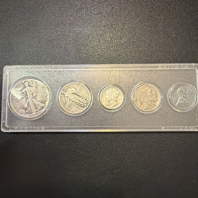 1944-P AU/BU 5 coin year set. Some Silver with Luster.   VIN5