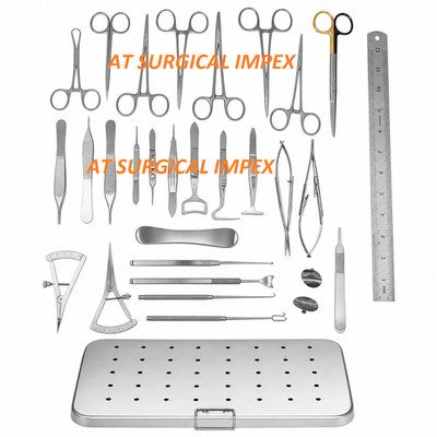 Blepharoplasty Instruments Set 30 Pcs Eye Surgery Plastic Steel Kit