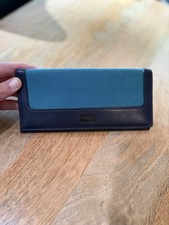 KENZO Paris Long Wallet Leather Blue  Teal Authentic Men