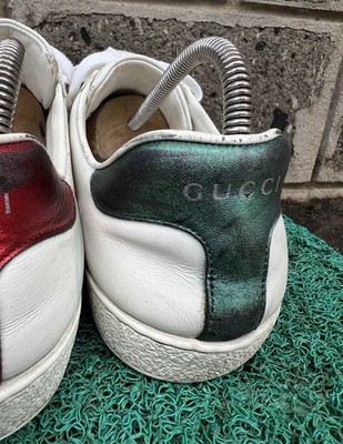 Gucci White Leather 'Year Of The Dog' Ace Sneakers Sz US 9 || UK