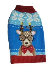 Christmas Dog Sweater Size Large Reindeer Christmas Lights Holiday Tails