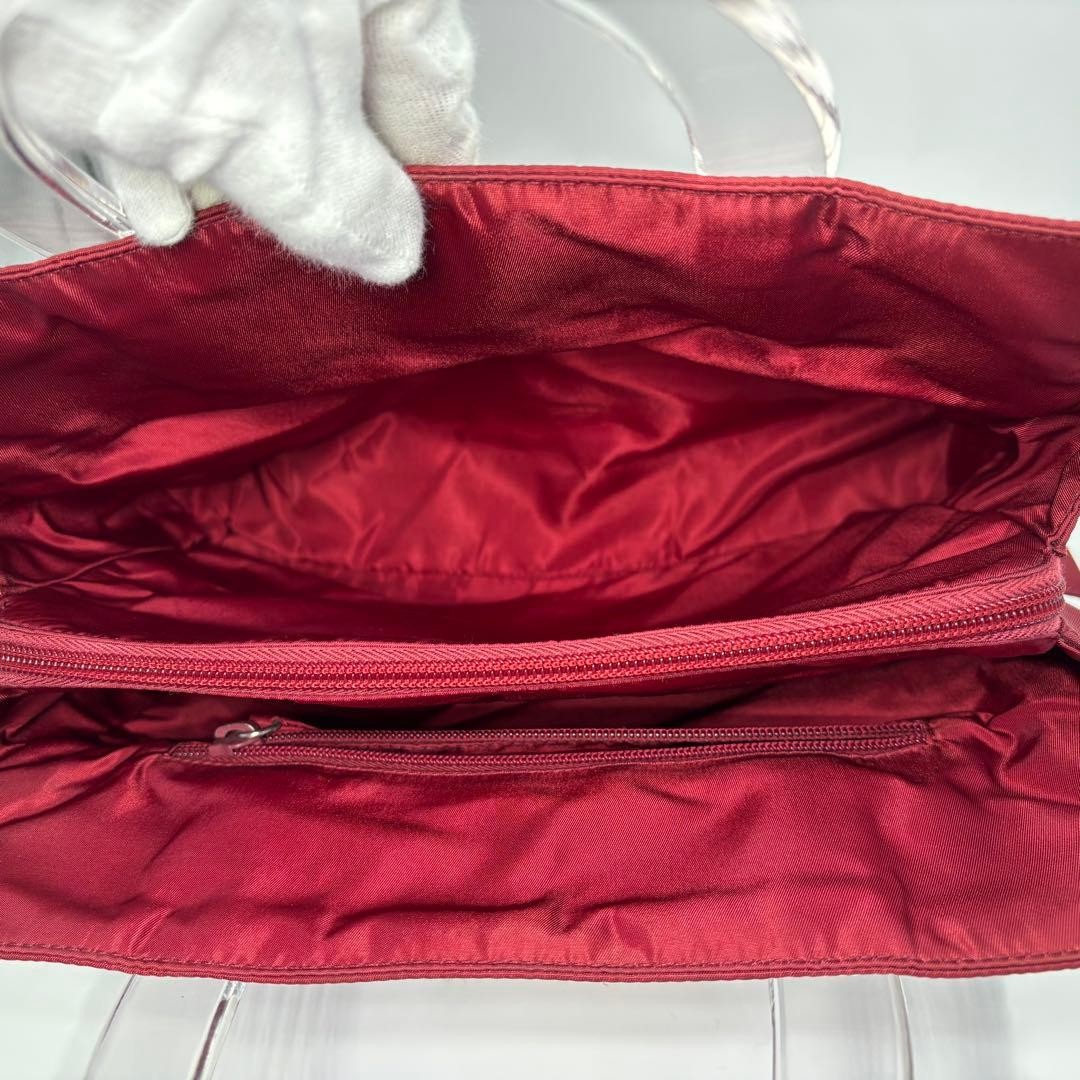 PRADA Nylon Tote Bag Bordeaux Lightweight Authentic Handbag with Card thumbnail 14