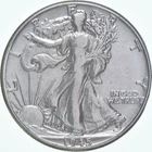 XF/AU 1945 Walking Liberty Half Dollar Polished 90% Silver *8084