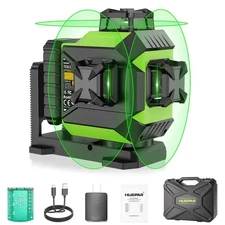 Laser Level 3 x 360 Self-Leveling Cross Line Laser 3D Green Laser Level with ...