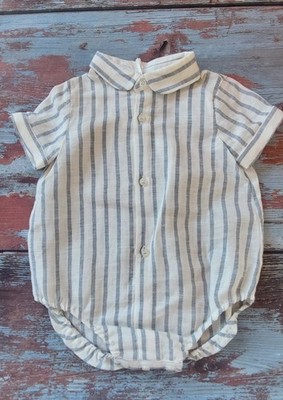 Kinder Hemdbody aus 100% Leinen gestreift gefärbt High End Garn
