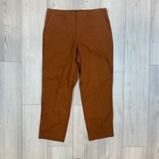 Lands End Womens Rust Brown Chino Pants Straight Leg Cotton Blend Size 12