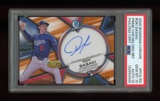 2025 Bowman Chrome Orange Prime Chrome Sig. Roki Sasaki /25 Auto Dodgers RC
