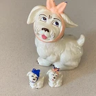 1940s Shawnee Pottery Muggsy The Toothache Dog Cookie Jar & Salt & Pepper Shaker
