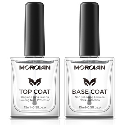 Base Top Coat Nail Polish: Clear Quick Dry High Glossy Nail Polish Shiny No Chip