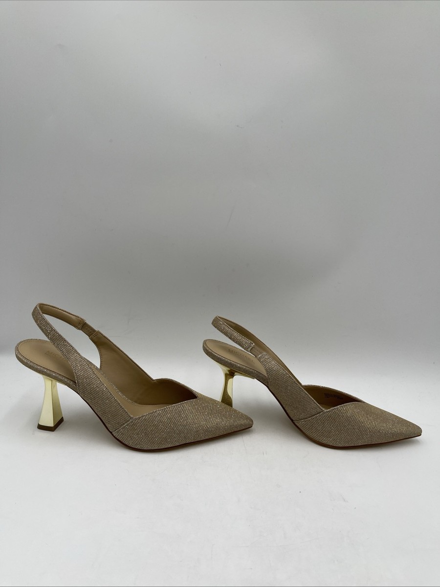 Women's Michael Kors Chelsea Camel Slingback Pumps Gold Size
