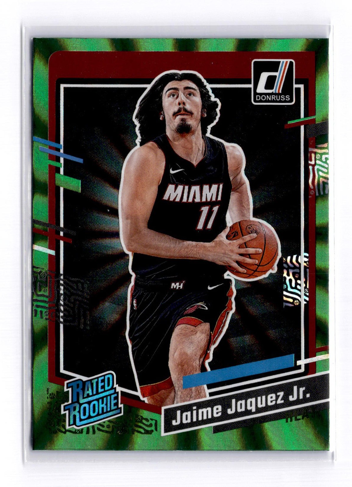 2023-24 Donruss Jaime Jaquez Jr. Rated Rookie Green Laser #213 Miami Heat RC