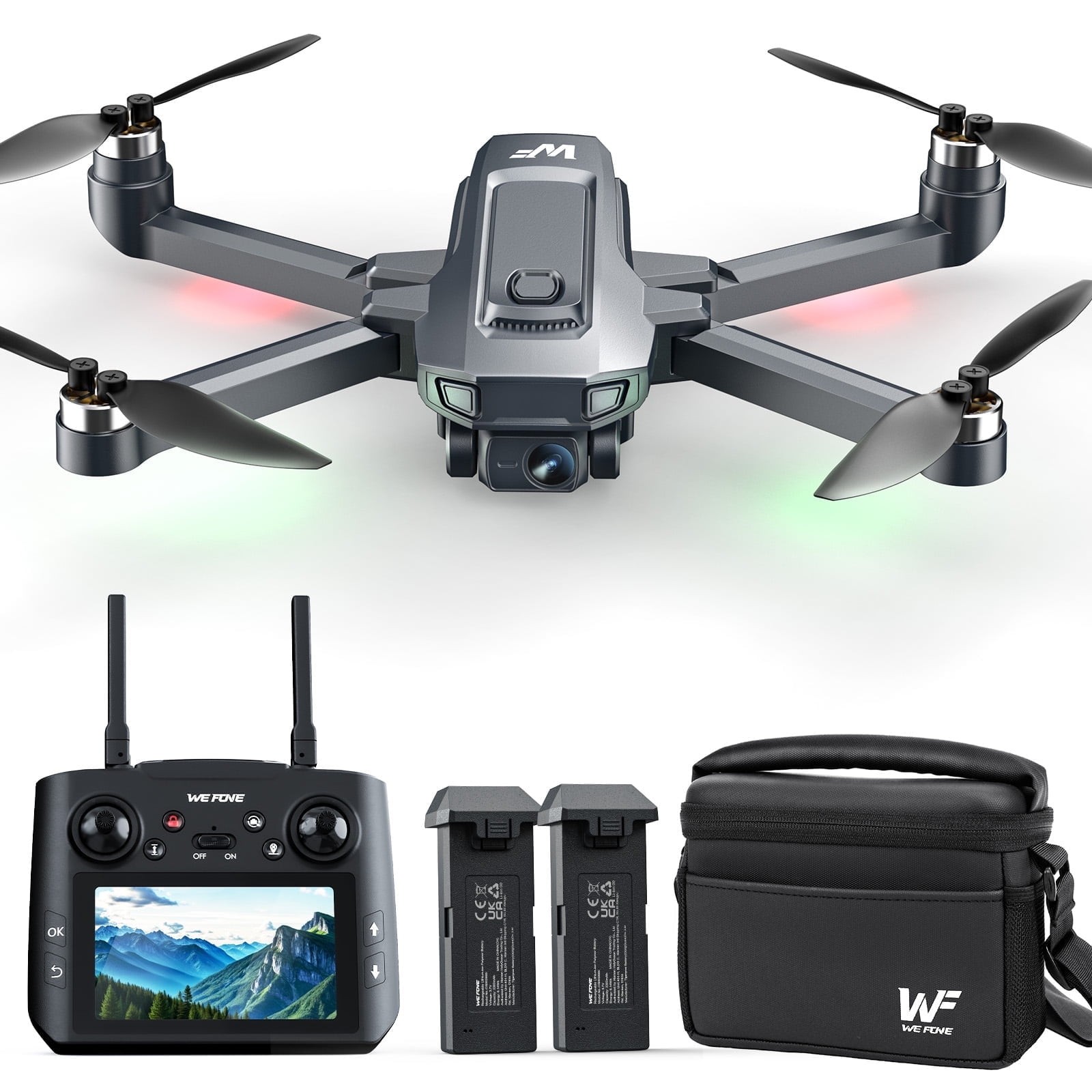 Wefone WF33 Drones with Camera for Adults 4K&comma; GPS Foldable FPV Drone with 4&period;5"
