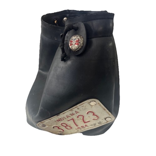 Vintage Rubber Inner Tube Seatbelt Backpack Indiana License Plate Drawstring Bag