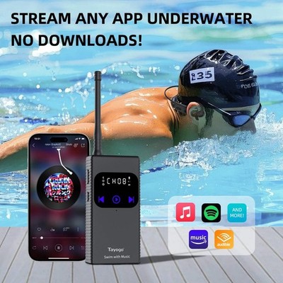 Schwimmkopfhörer für Spotify, Audible, Amazon Music, KEIN MP3-Download erforderlich