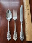 WALLACE GRANDE BAROQUE STERLING SILVER YOUTH KNIFE SPOON FORK SET