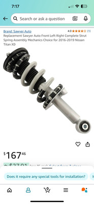 Front Left Right Complete Strut Spring Assembly for 2016-2019 Nissan Titan XD