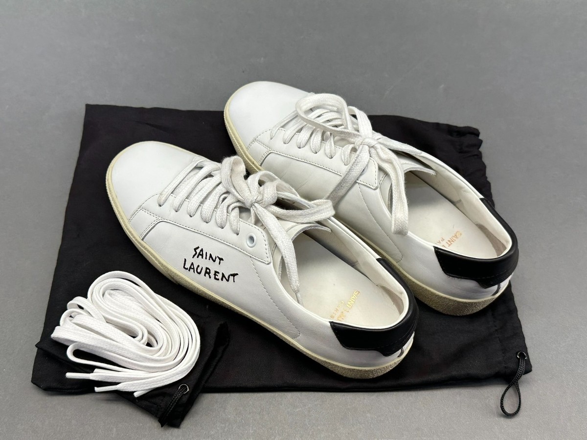 Saint Laurent Court Classic Leather Sneakers - White - EU 38  display picture 1