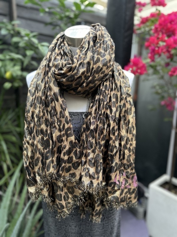 LOUIS VUITTON RARE Limited Stephen Sprouse Disco Brown X Gold Stole Scarf