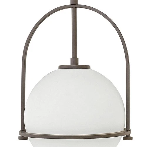 Hinkley Somerset 11 1/2" Buckeye Bronze Opal Glass Mini Pendant Light - Picture 4 of 10