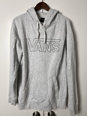 VANS Men s Gray Pullover Hoodie XL Cotton Blend Fleece Logo Graphic Pocket