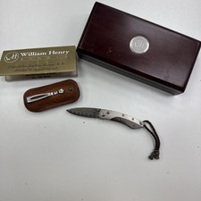 William Henry B04 TIC Pikatti Titanium Limited Copper Wave Damascus Blade Knife