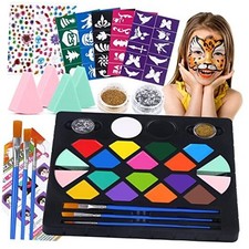 Face Painting Kit for Kids - 16 Colors Water Based Body Face Paint Includes
