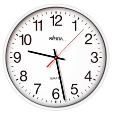 PEWETA Wanduhr weiß Kunststoff, Ø 25,0 cm