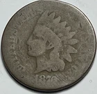 1876 Indian Head Cent AG About Good