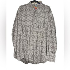 Robert Graham Long Sleeve Button down Shirt Men  s size 3XL Paisley Cuff Designer