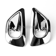 Pair Front Fog Light Cover For Jeep Grand Cherokee 2014 2015 Chrome Lamp Trim