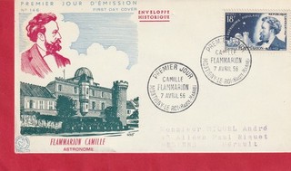 ENVELOPPE 1er JOUR FDC 1956 FLAMMARION