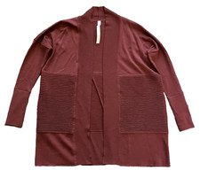 Lululemon Womens Sit in Lotus Wrap Merino Wool Oversized Cardigan Size 4 Maroon